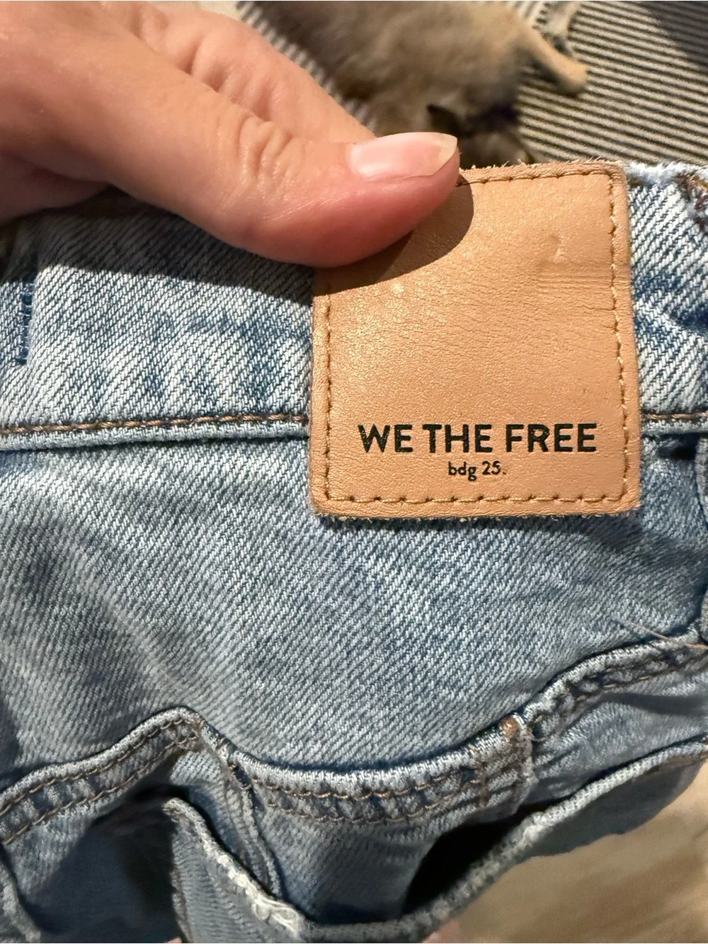 Free People Light Blue Distressed Straight-Leg Jeans